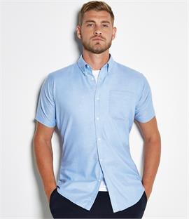 Kustom Kit Slim Fit Short Sleeve Oxford Shirt